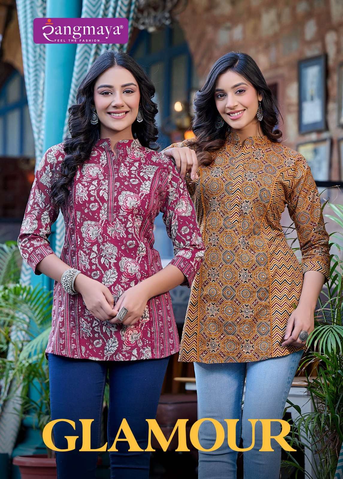 rangmaya glamour designer cotton short tops style kurti cartalogue wholesale price set to set 