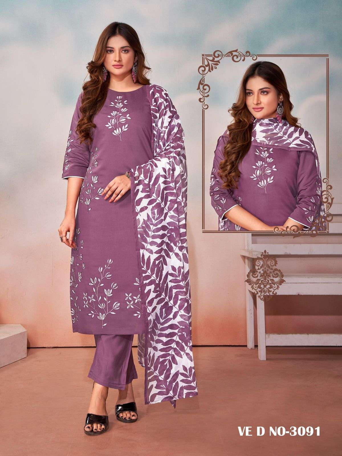ladies flavour 3089&3091 roman silk designer kurtis combo set online wholesale rate surat gujarat 