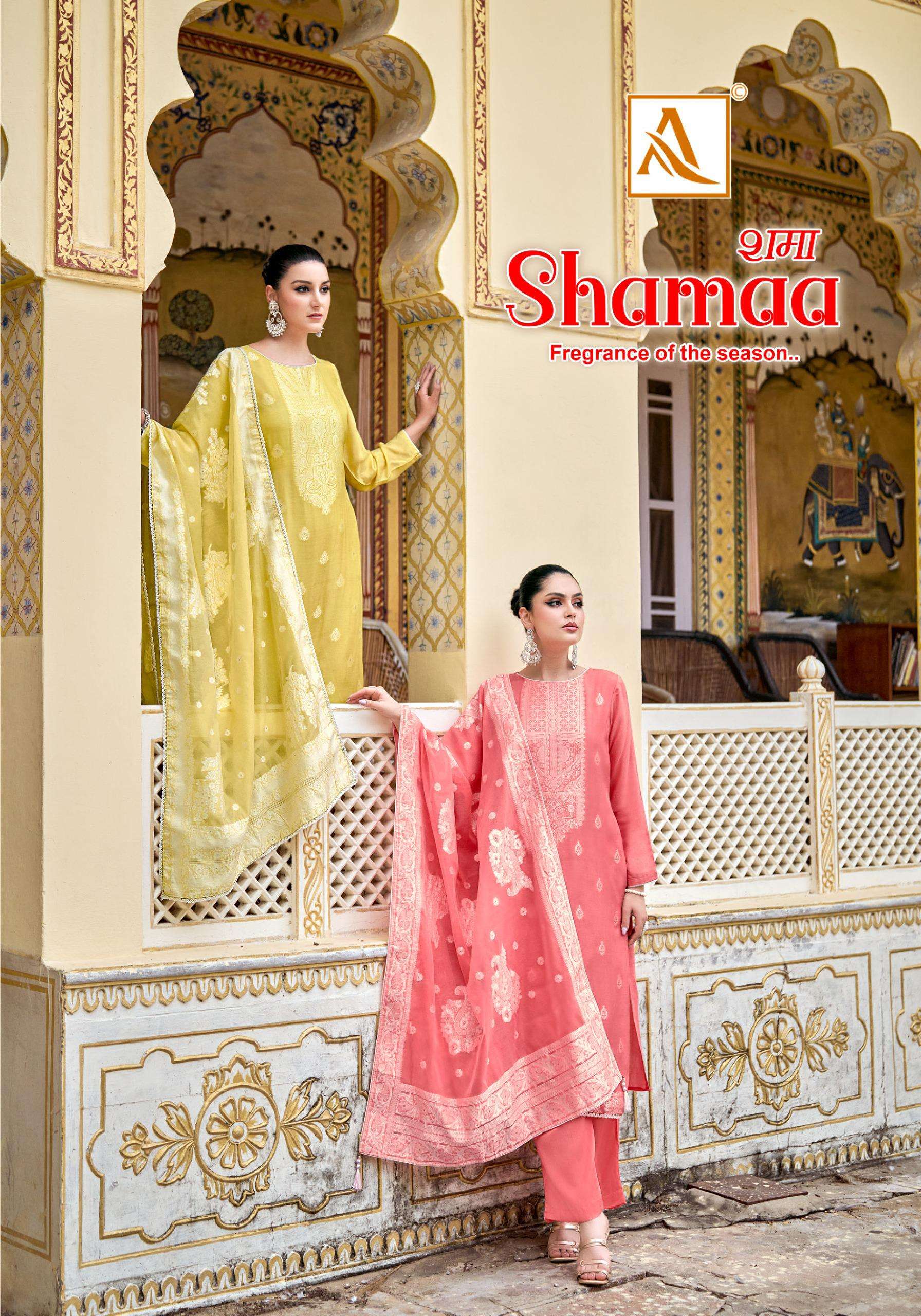 alok suit shamaa vol-3 designer exclusive salwar kameez catalogue wholesale price surat gujarat 