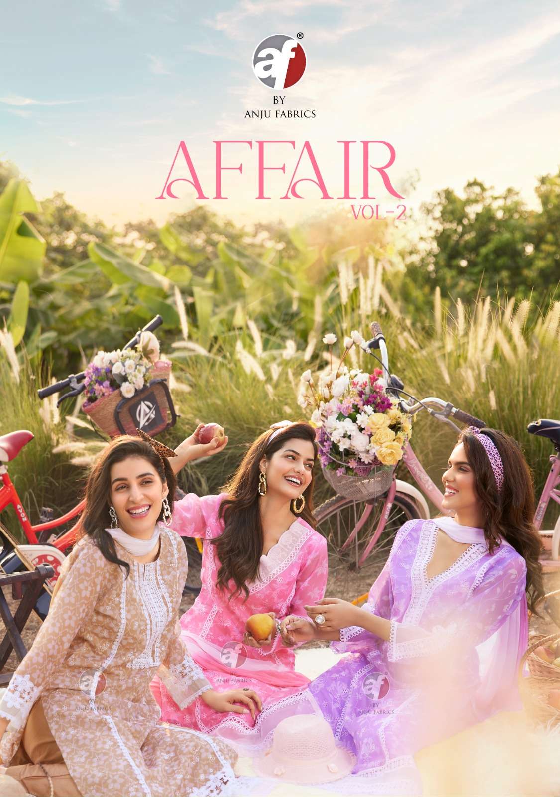 anju fabrics affair vol-2 3771-3776 series stylish look kurtis catalogue party wear collection surat gujarat 