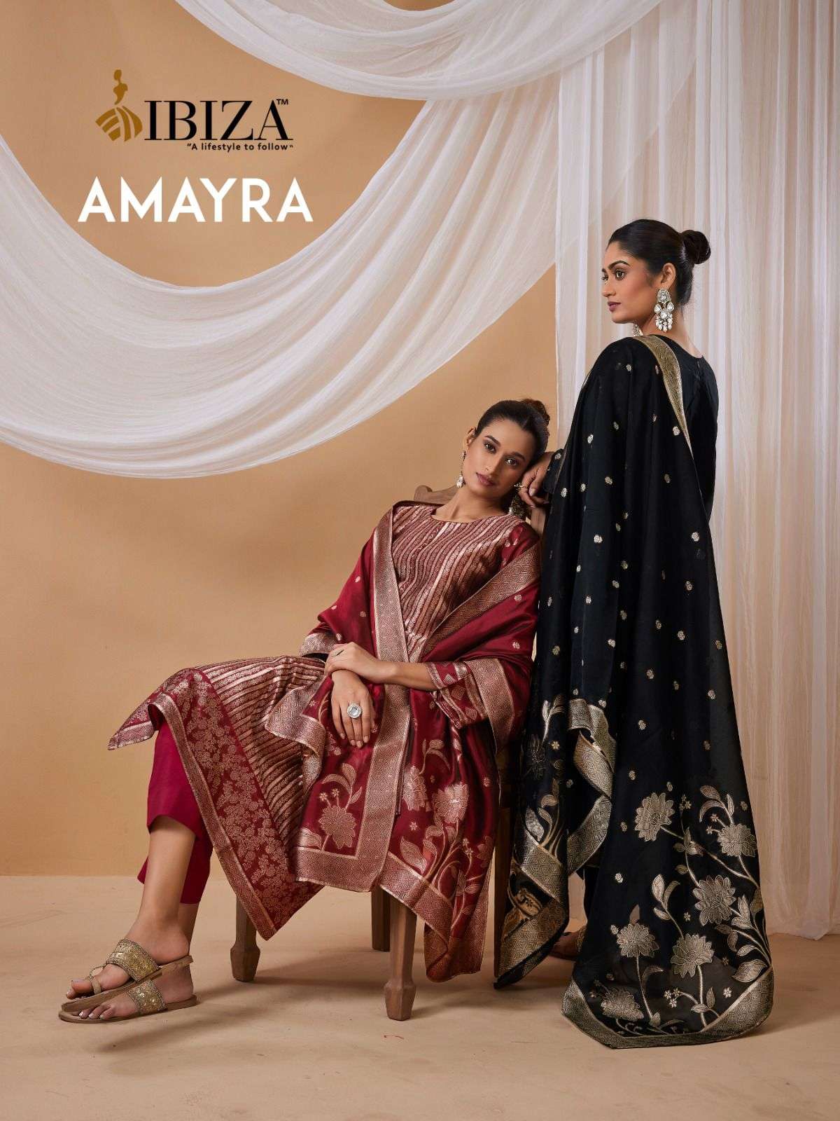 ibiza amayra 15601-15604 series pure banglori silk jacquard with handwork salwar kameez catalogue wholesaler surat gujarat 