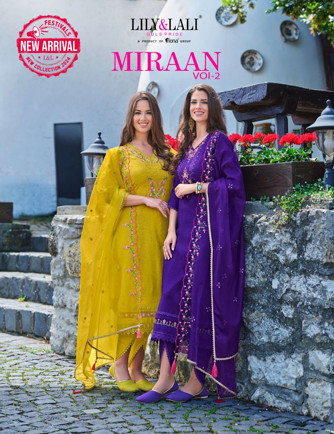 lily&lali miraan vol-2 20401-20406 series festive wear viscose silk kurtis catalogue manufacturer surat gujarat 