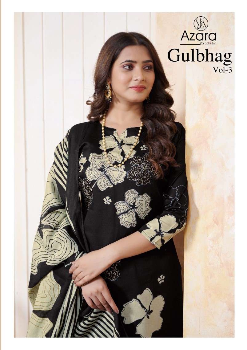 radhika fashion gulbhag vol-3 7001-7006 series jam cotton designer print salwar kameez catalogue wholesaler surat gujarat 