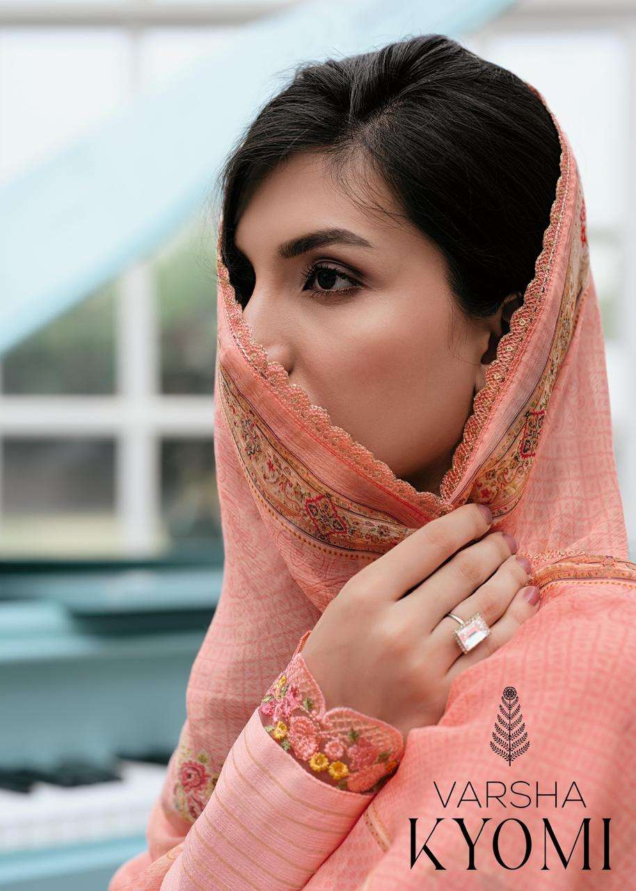 varsha fashion kyomi latest designer party wear salwar kameez catalogue wholesale surat gujarat 