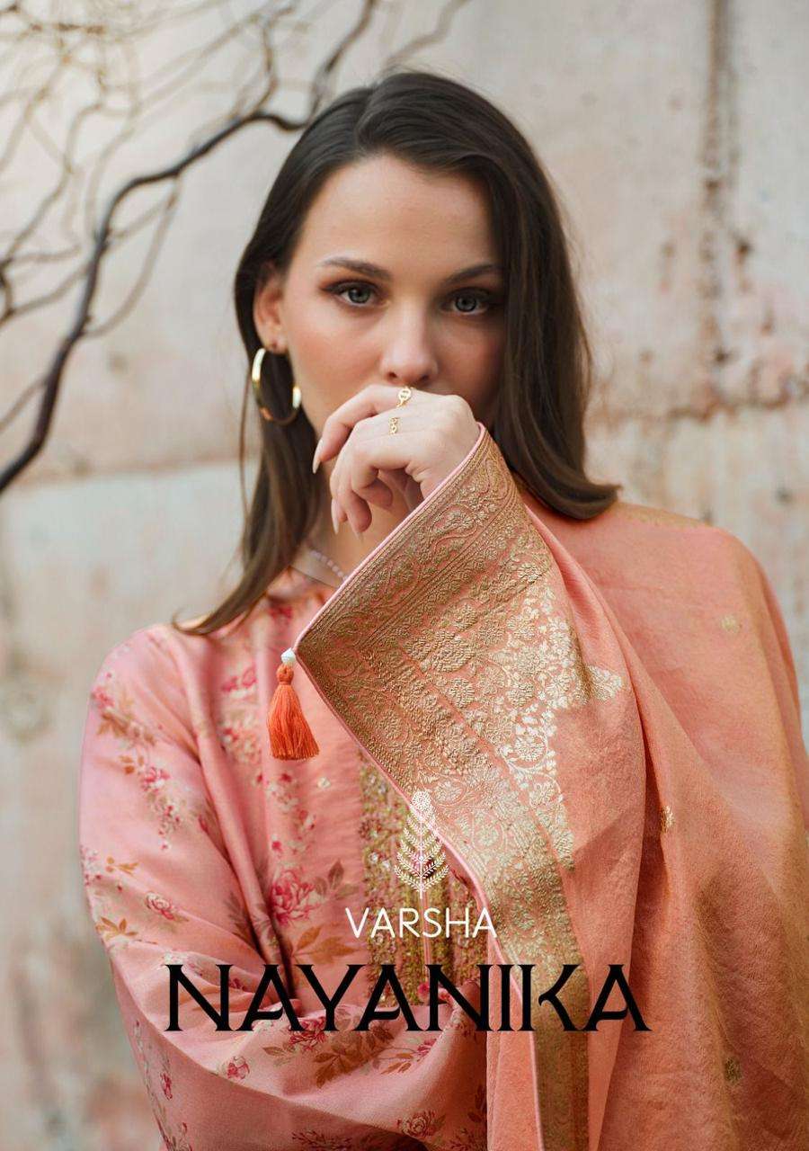 varsha fashion nayanika digital printed with embroidered dress material catalogue wholesale collection suart gujarat 