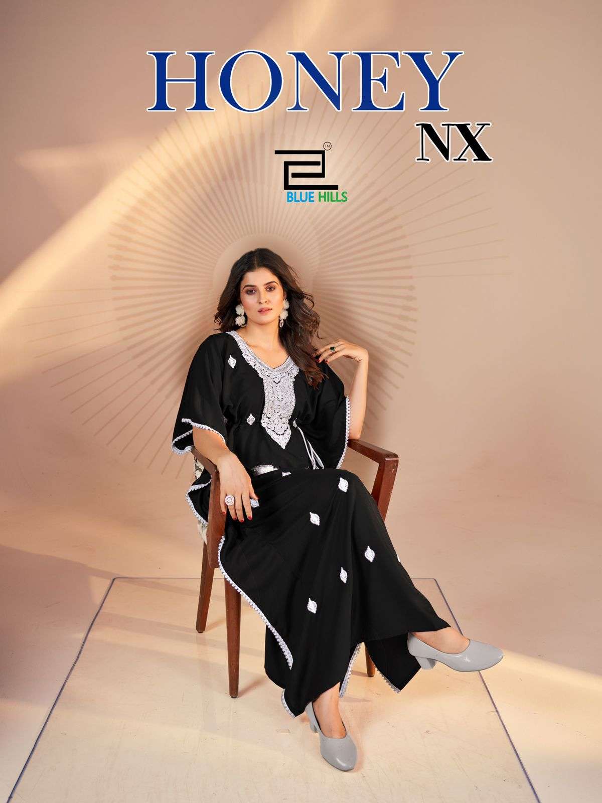 bluehills honey nx rayon women kaftan set wholesale collection surat gujarat 