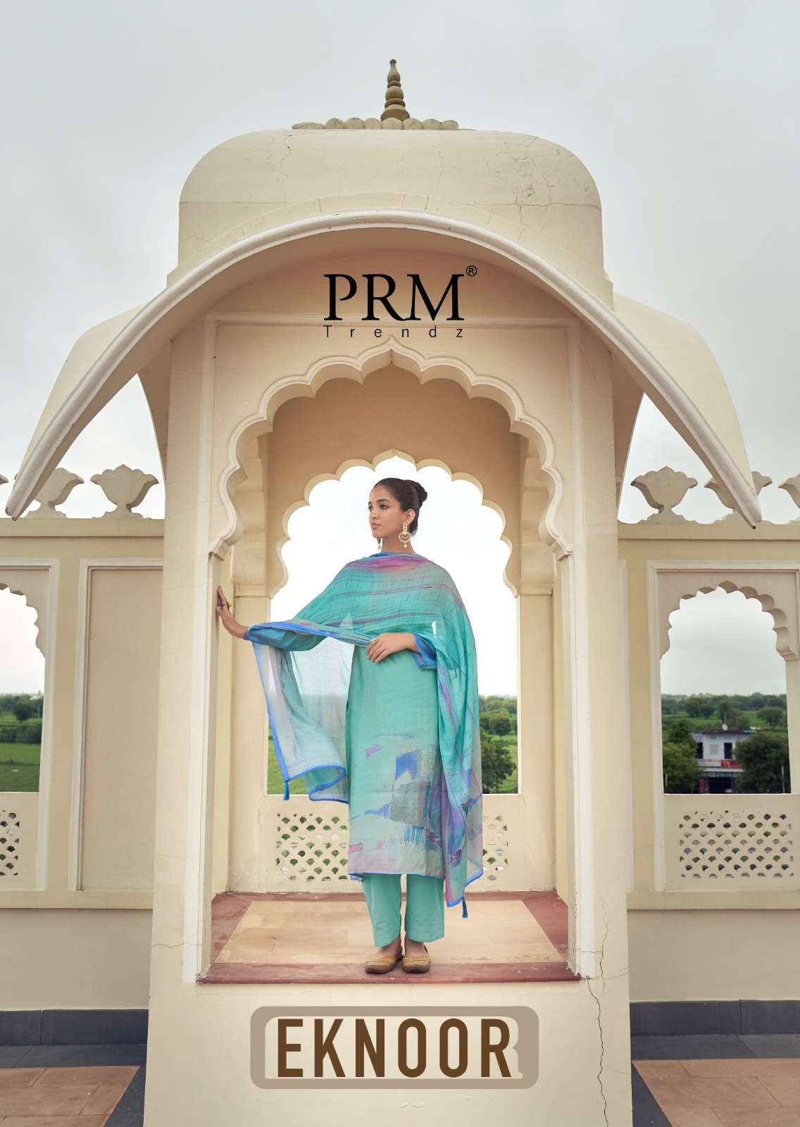 prm trendz eknoor 6601-6606 series pure muslin silk digital print with fancy work salwar suits wholesale surat gujarat 