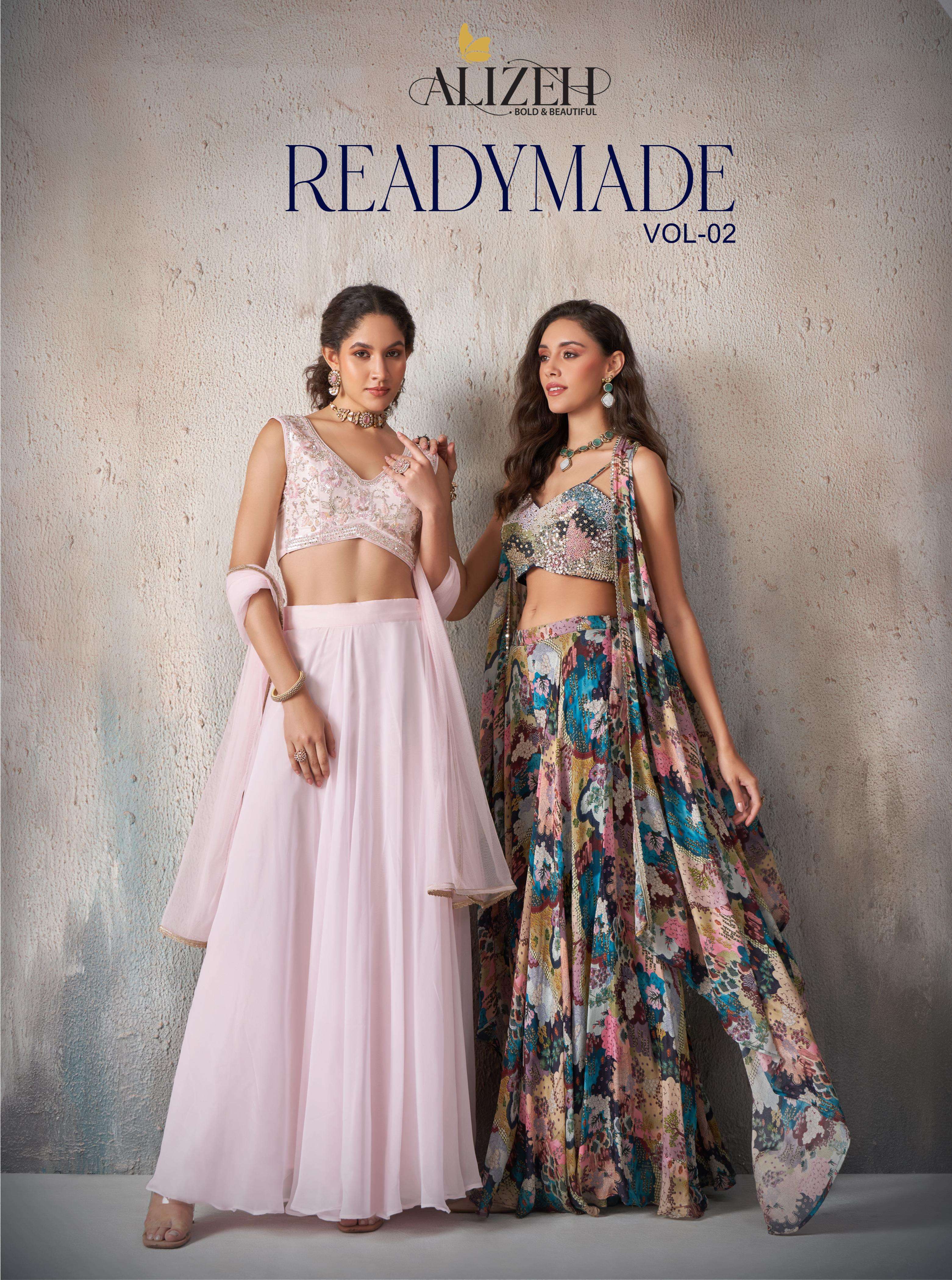 alizeh readymade vol 2 5010-5011 series designer georgette chinon party wear lehenga collection 