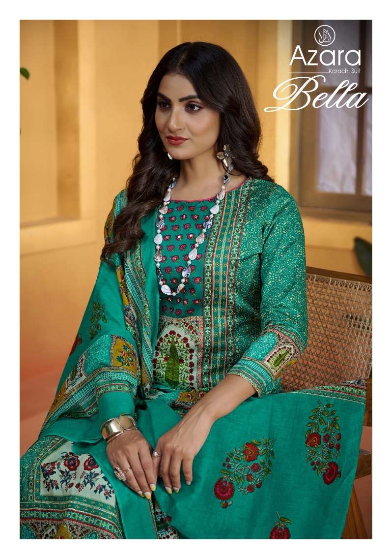 bella catalogue by radhika fashion azara pure zam cotton unstich dress material collection surat