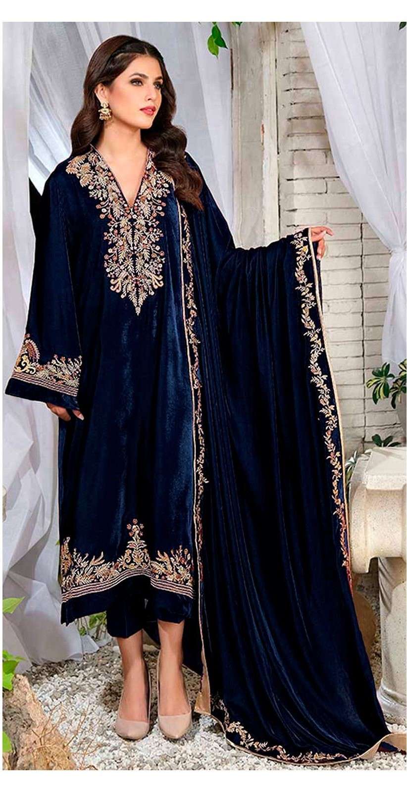 deepsy suits 2156 colours velvet with heavy embroidery suits online shopping surat 