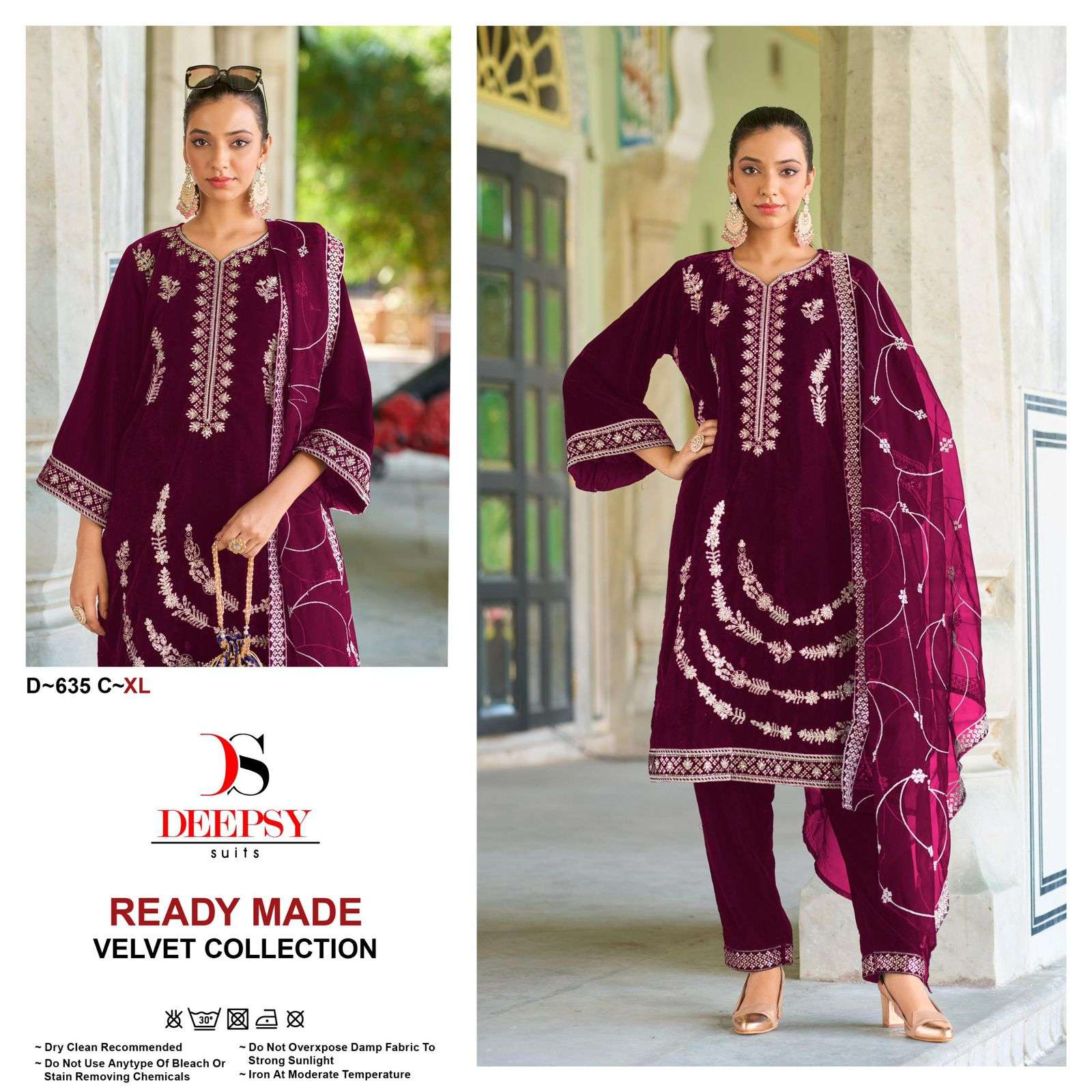 deepsy suits 635 colours velvet heavy embroidered salwar kameez wholesale price surat