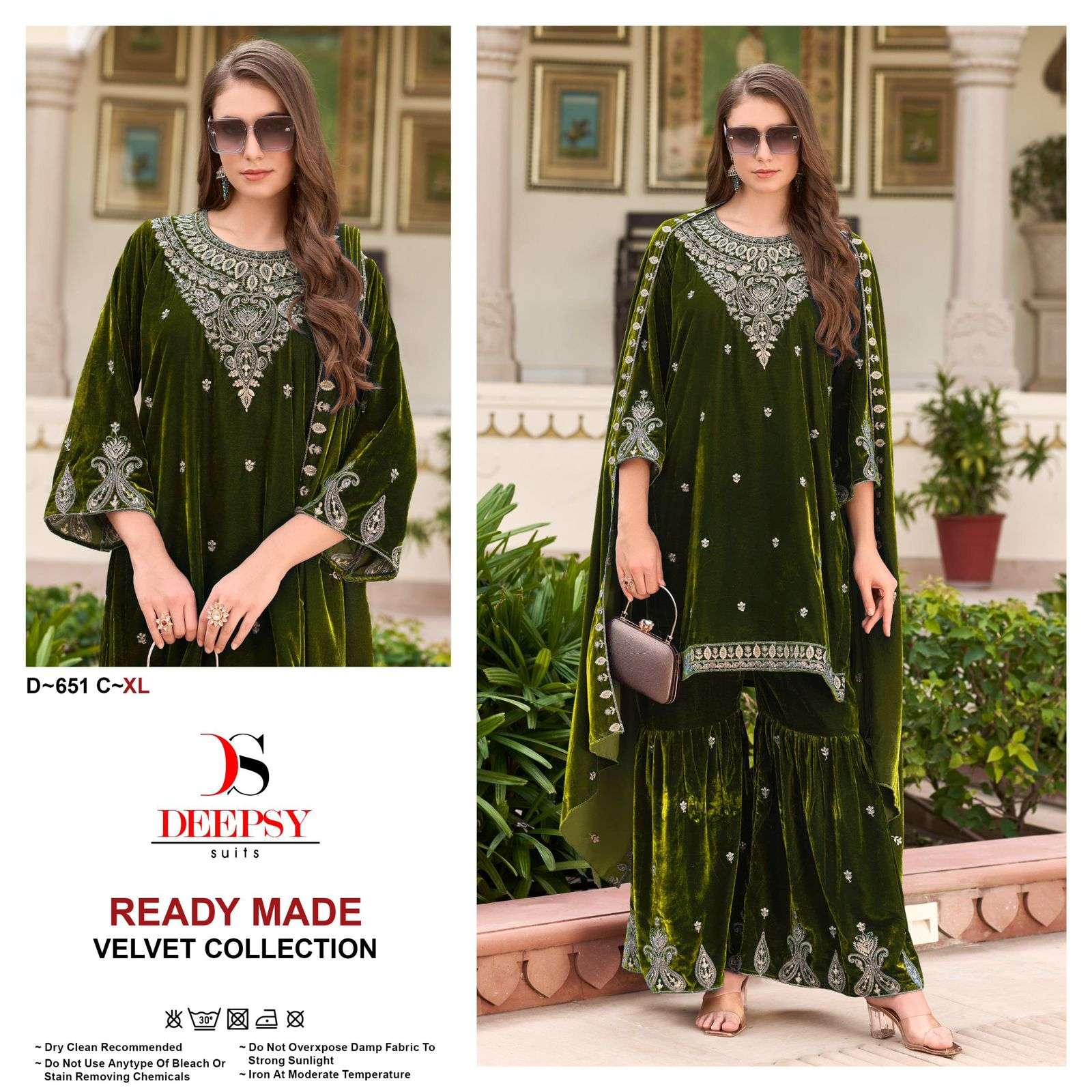 deepsy suits 651 colours velvet with embroidered pakistani readymade collection wholesale price surat