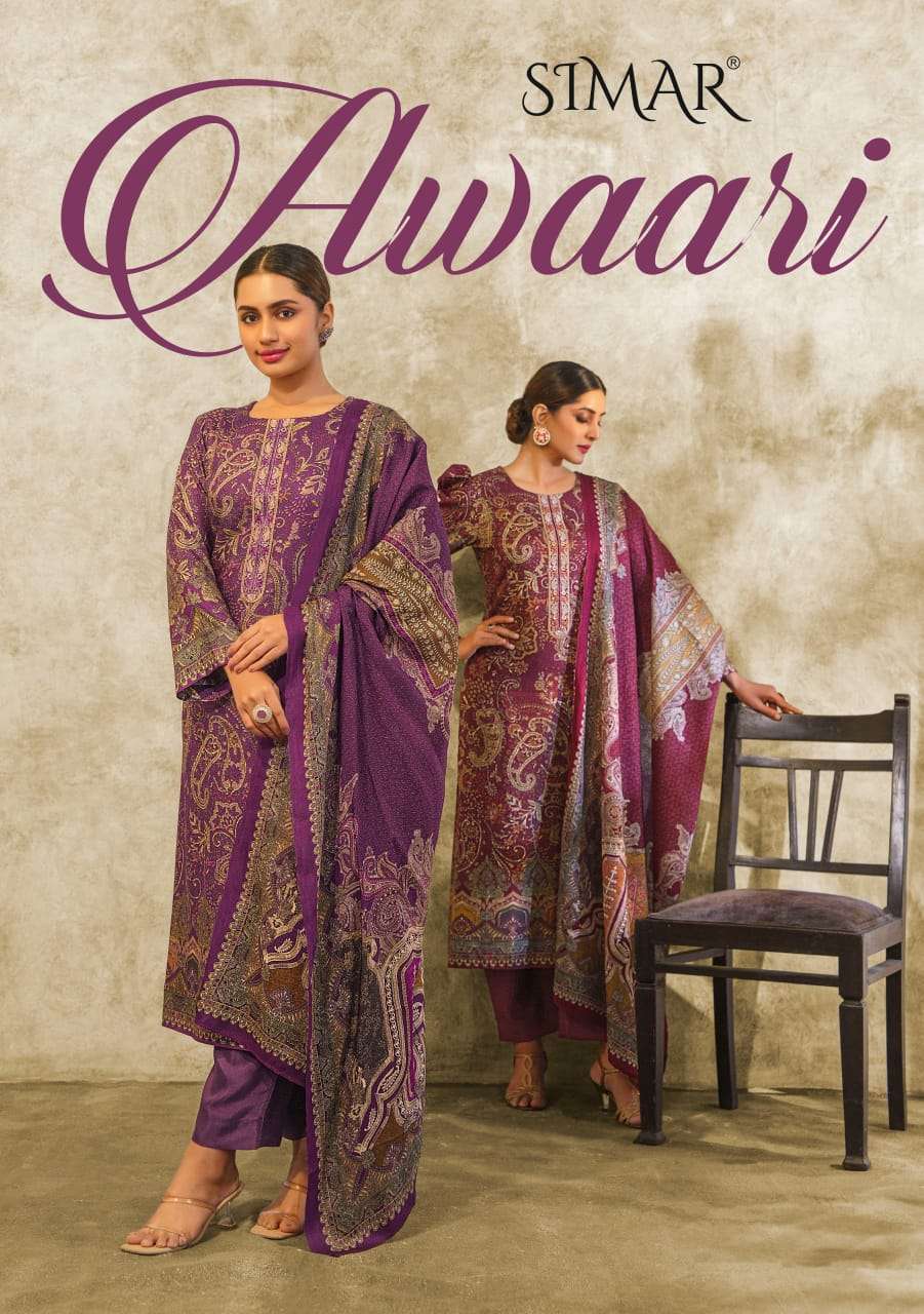 glossy awaari 8079 series winter special designer viscose pashmina suits catalogue manufacturer surat