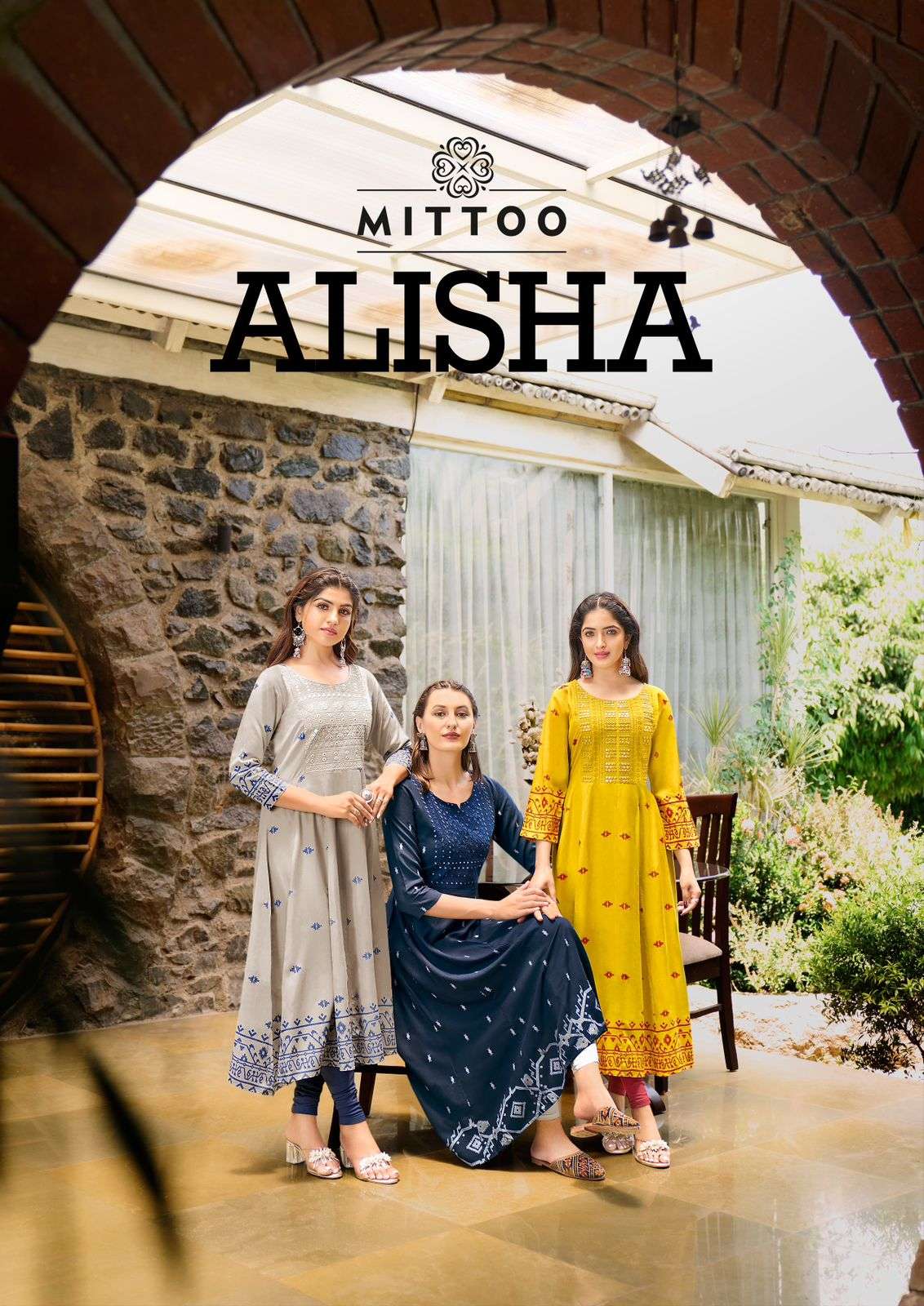 mittoo alisha 1001-1004 series exclusive reyon printed gown full set to set collection surat