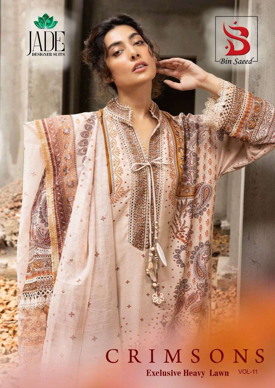 saanvi trendz jade crimson vol 11 11001-11006 series pure lawn cotton pakistani salwar kameez wholesale price surat