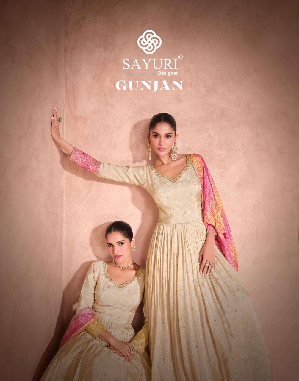 sayuri designer gunjan 5674-5675 design embroidered party wear designer dress catalogue online collection surat 