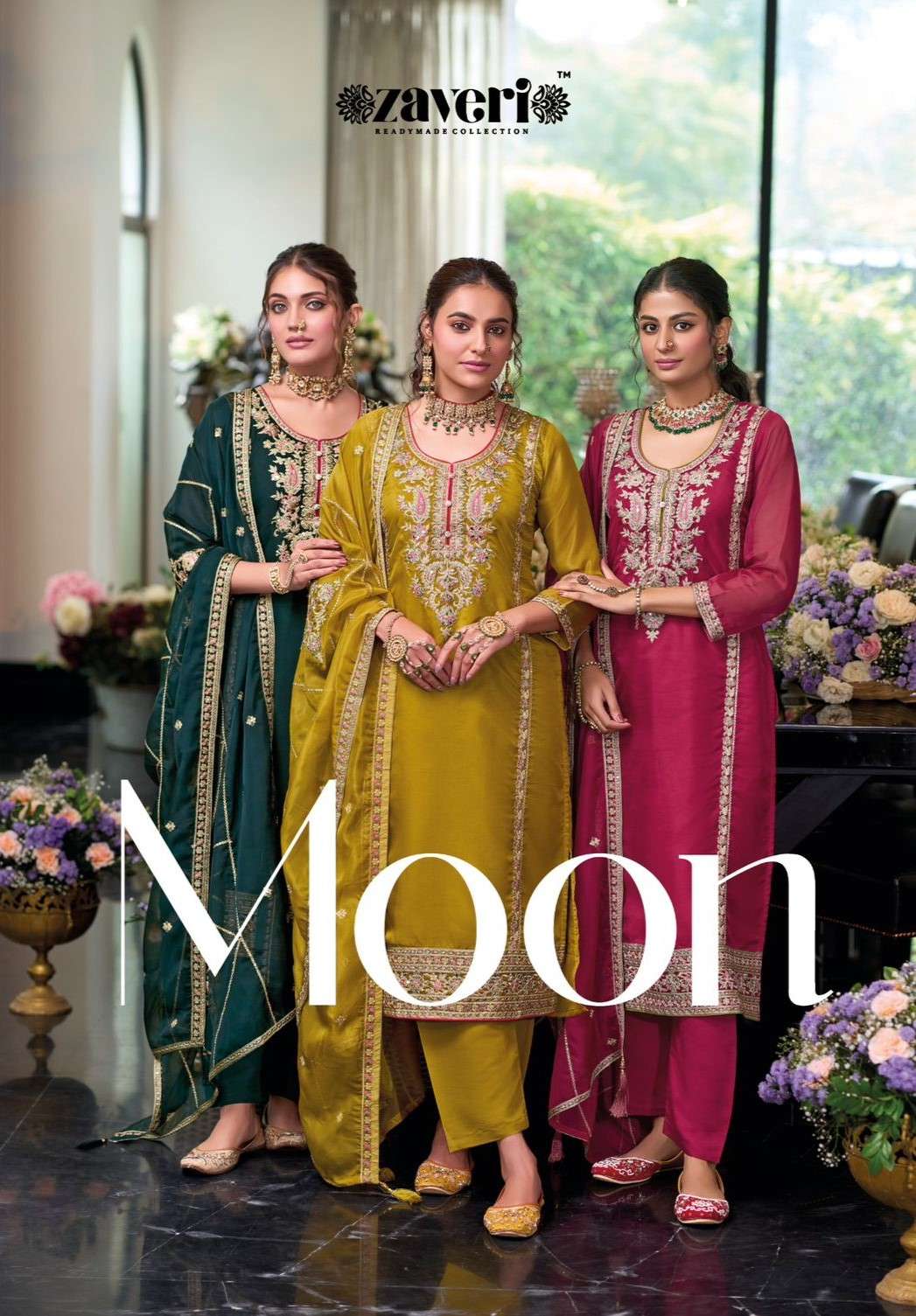 zaveri moon 1394-1397 series readymade party wear salwar suits catalogue wholesale collection surat 