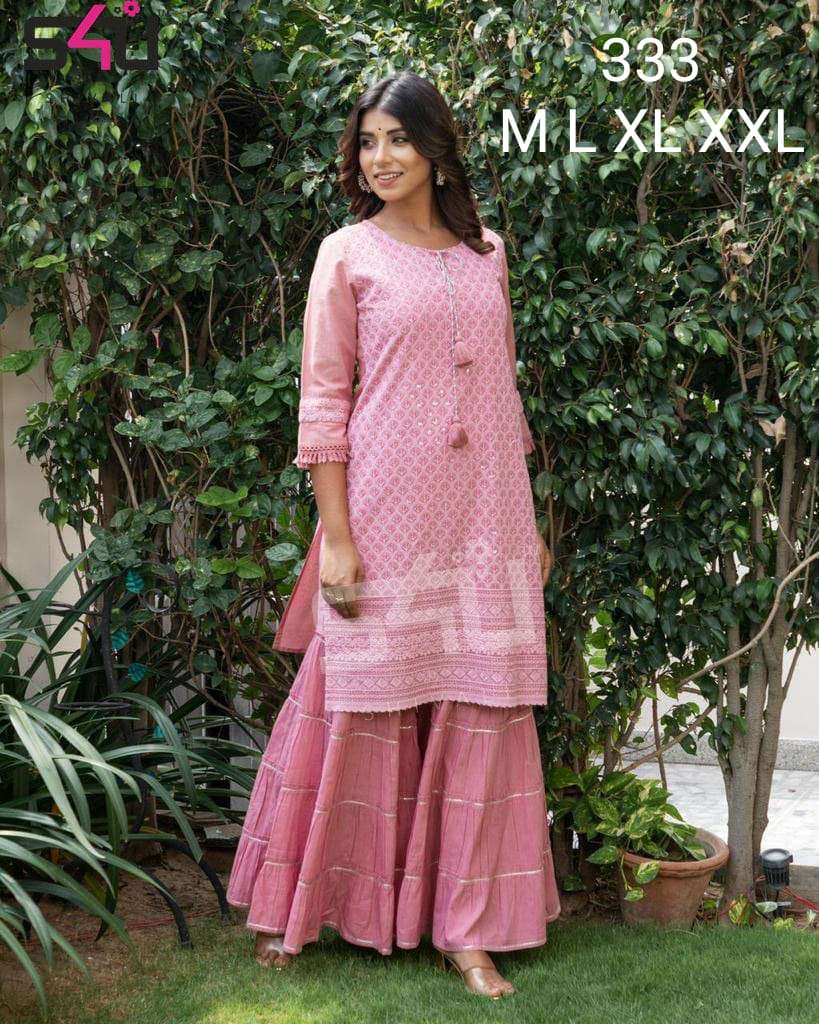 Shop Pink Chanderi Kurta With Embroidery And Mirror Work Collection Online  at Soch USA & Worldwide