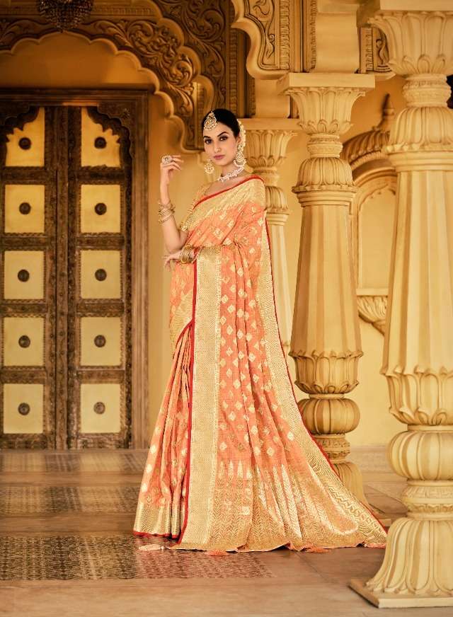 Buy Likha Turquoise Karigar Korner Banarasi Silk Gold Zari Work Saree with  Unstitched Blouse LIKKKSAR08 Online
