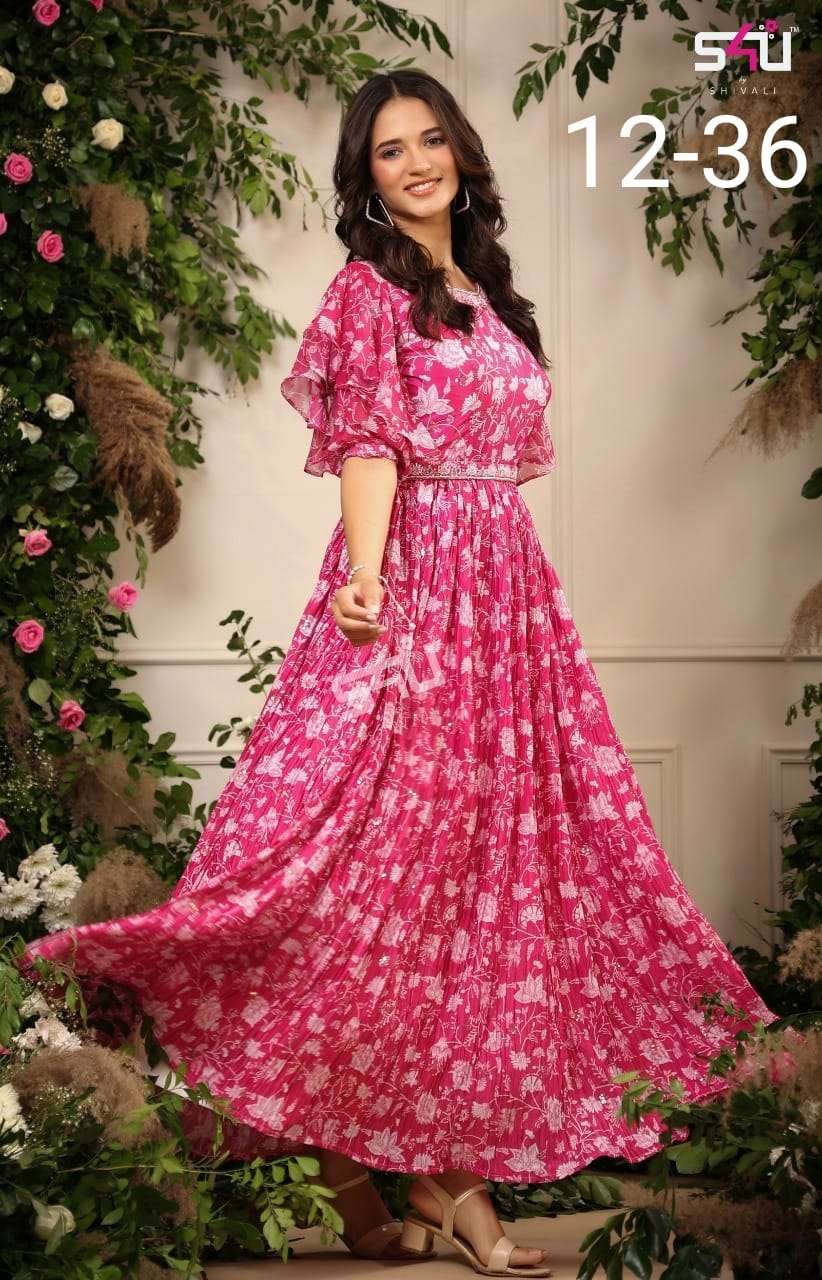 s4u 12 36 long designer fancy gown collection combo set wholesale price