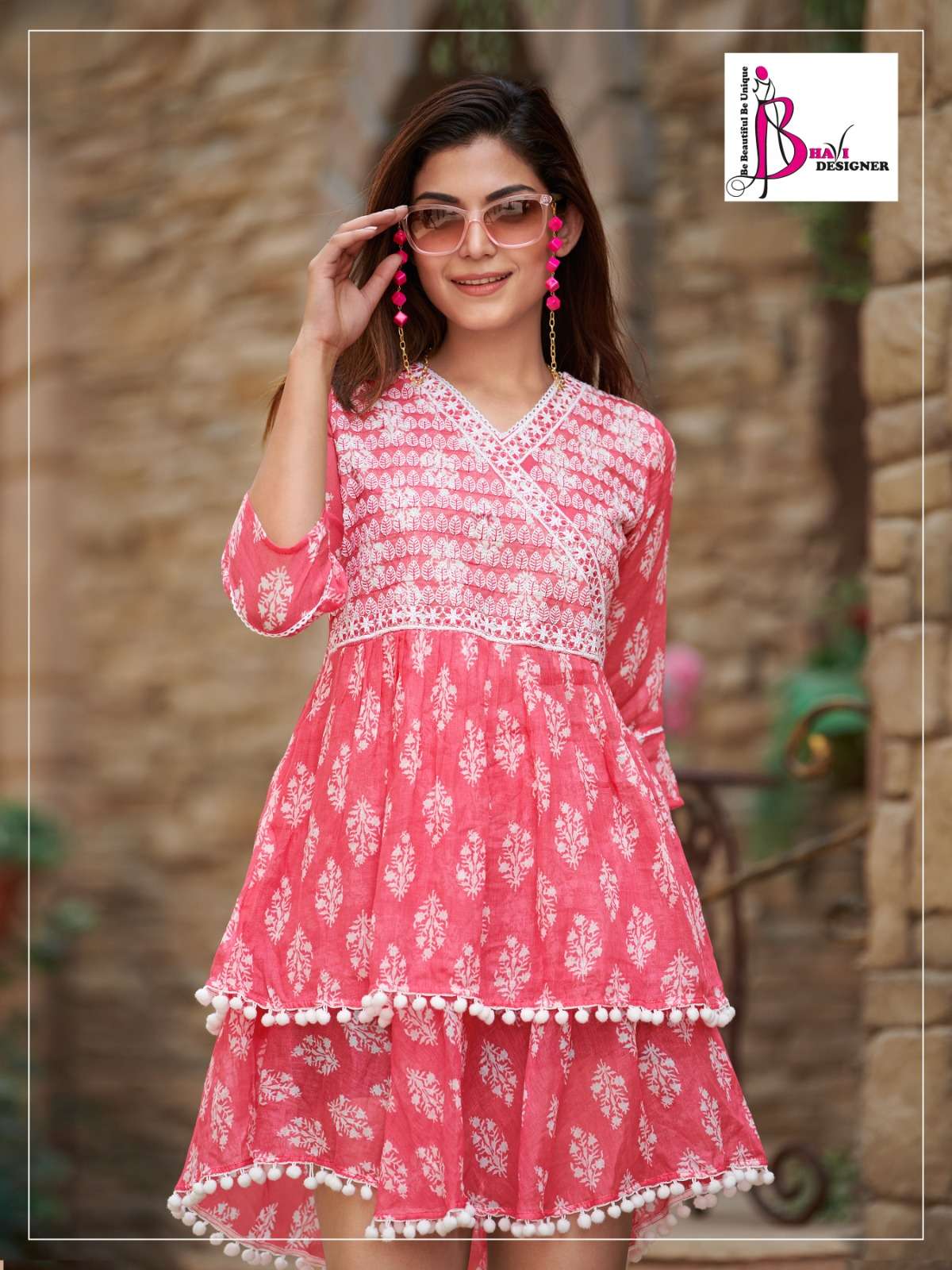 tips and tops insta girl vol2 fancy look designer georgette kurtis latest design  2023