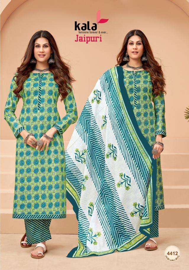Purelylush Blue & White Pure Cotton Jaipur Ethnic Maxi Dress With Dupatta -  Purely Lush