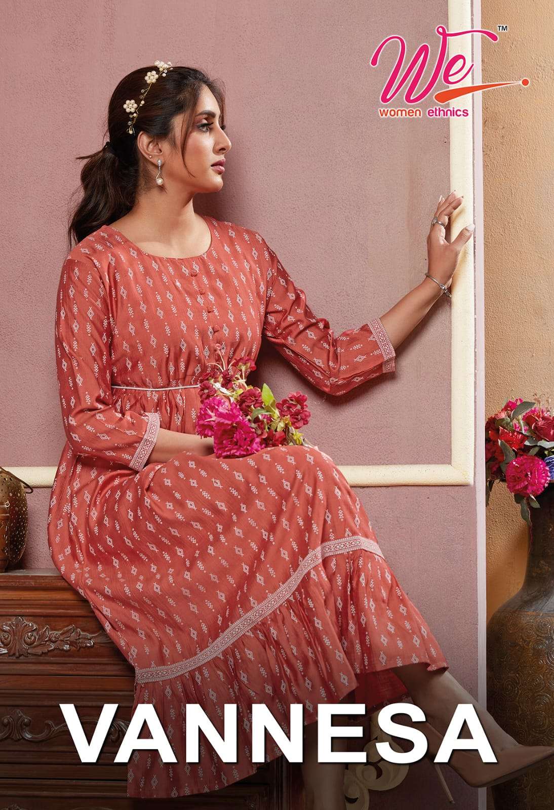 we vannesa 601 606 series rayon viscose fancy designer kurtis latest design 2023