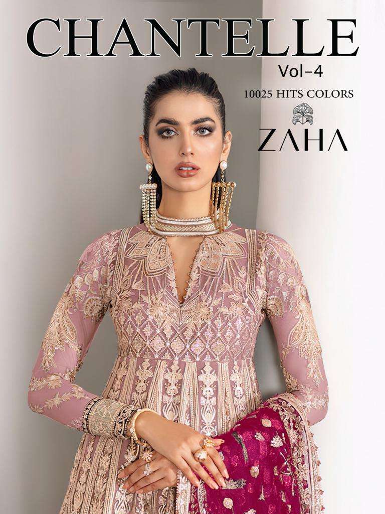 chantelle dress designs zaha chantelle vol-4 10025 colour series designer pakistani salwar kameez  wholesaler surat gujarat