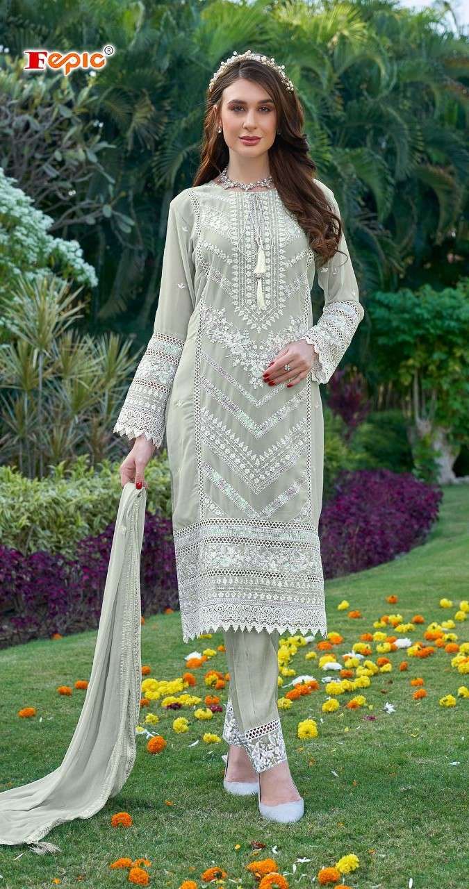 fepic 1801 colours georgette embroidered pakistani suits at reasonable price surat gujrat