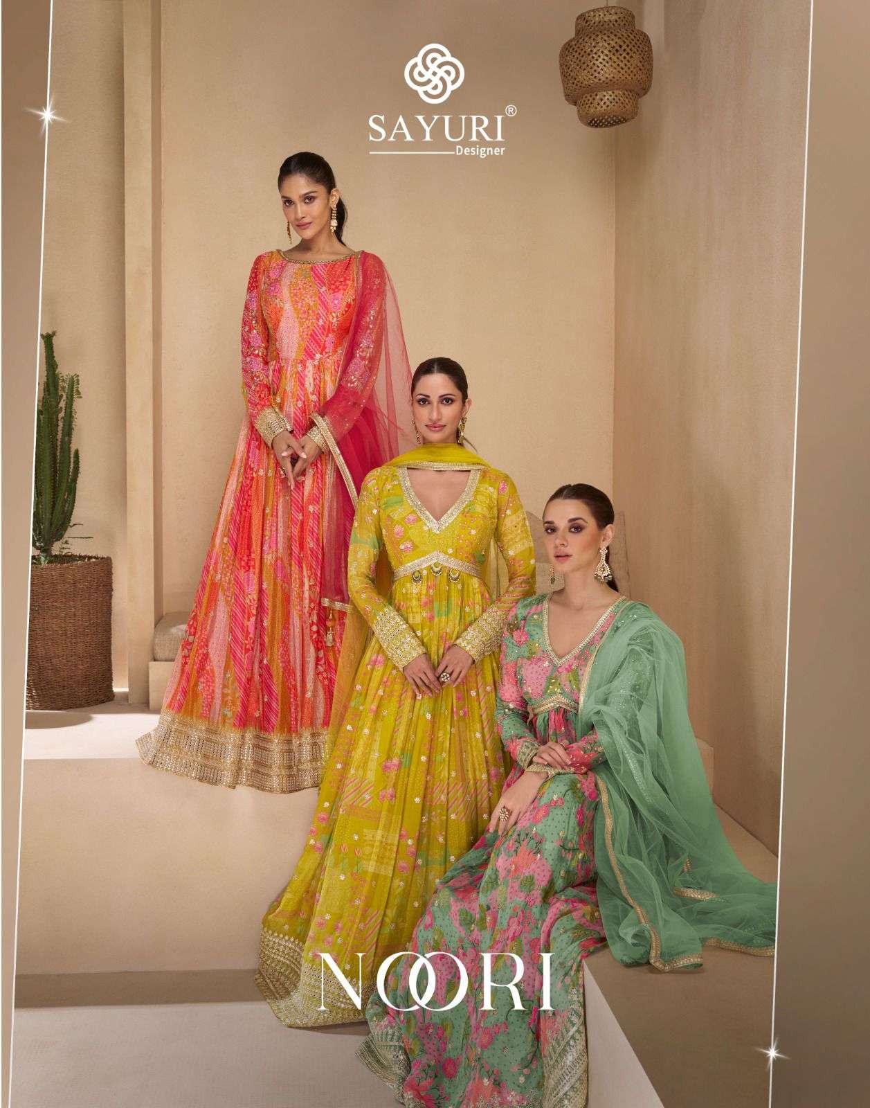 sayuri designer noori 5505-5508 series real georgette embroidered party  wear long dress catalogue surat gujarat