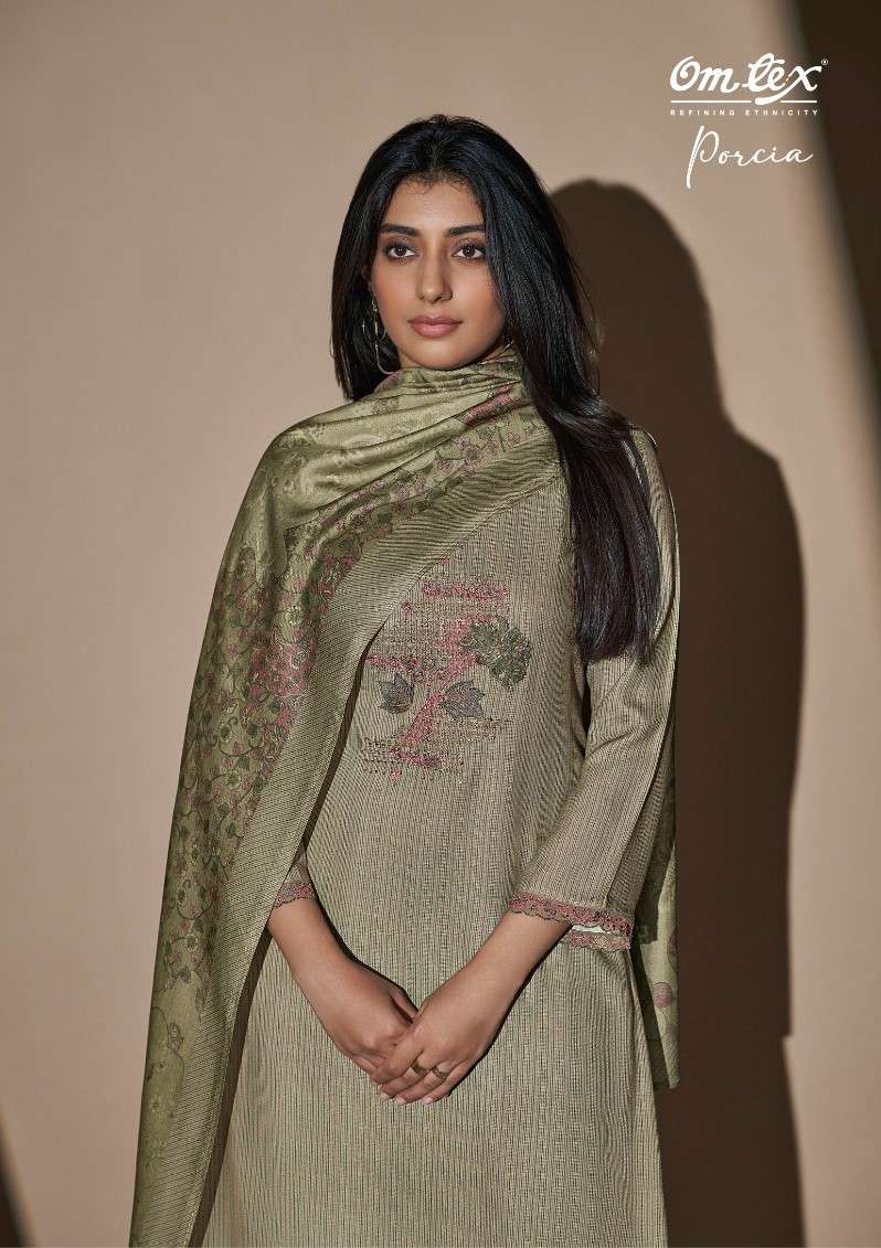 chinese dress ladies Red Woven Pashmina Winter Wear Unstitched Dress Material Inddus.in main image 0