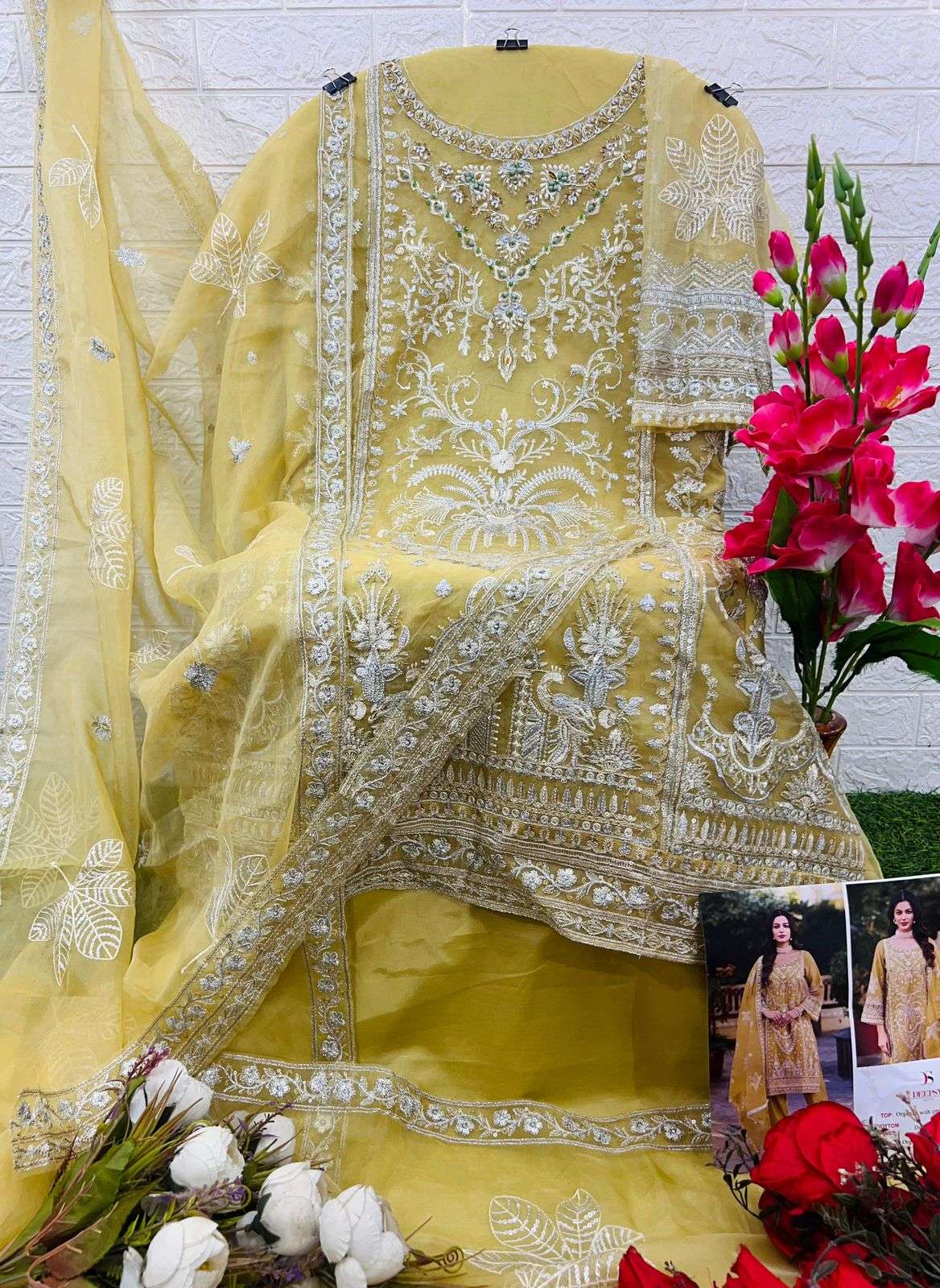 deepsy suits 2182 colour series designer pakistani party wear organza  embroidred khatli work semi stich suits