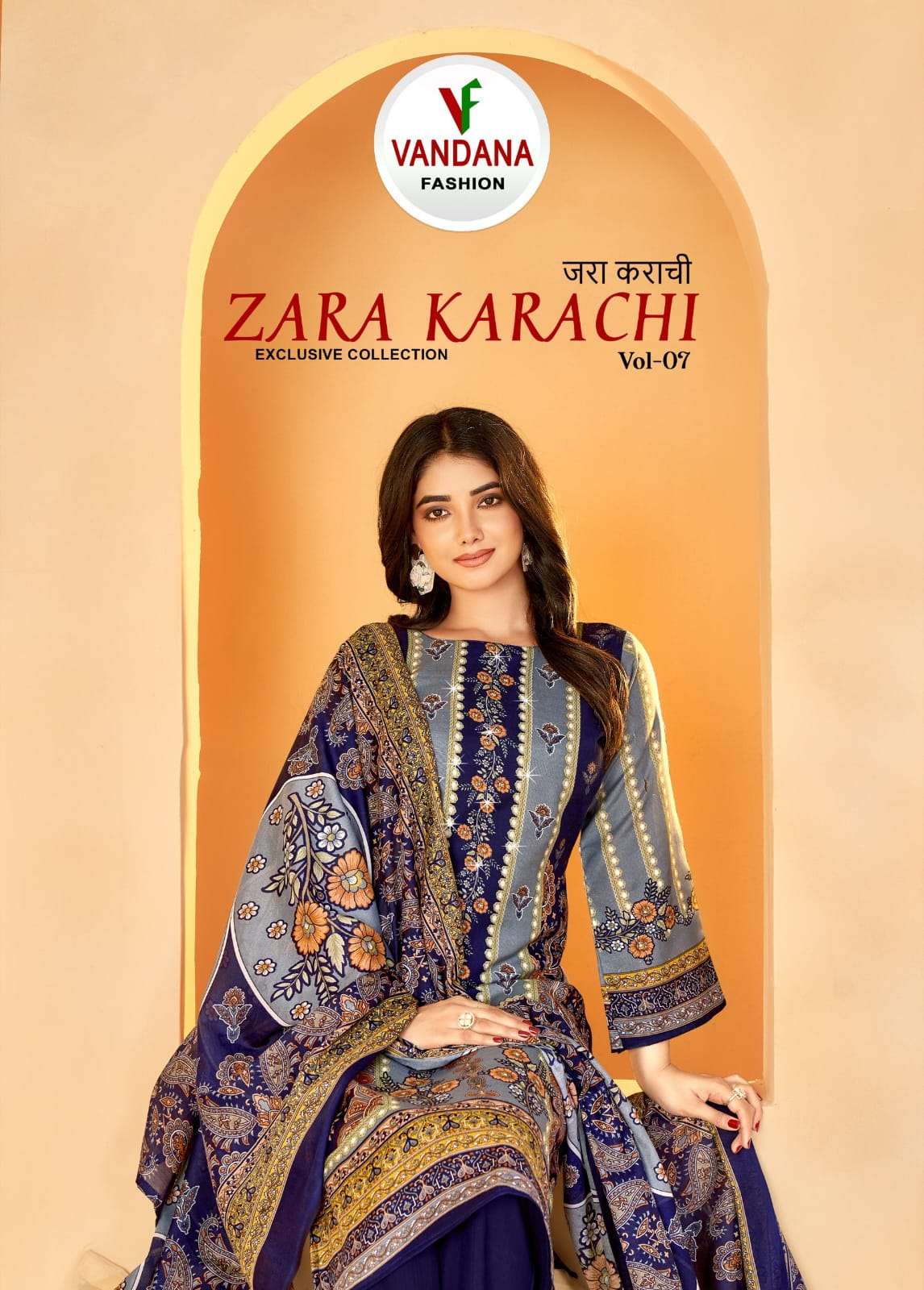 vandana fashion zara karachi vol 7 7001-7008 series summer special