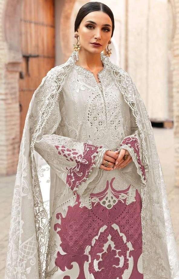 deepsy suit maria b premium embroidered 25-2 colors cotton heavy self  embroidered cotton salwarkameez wholesale
