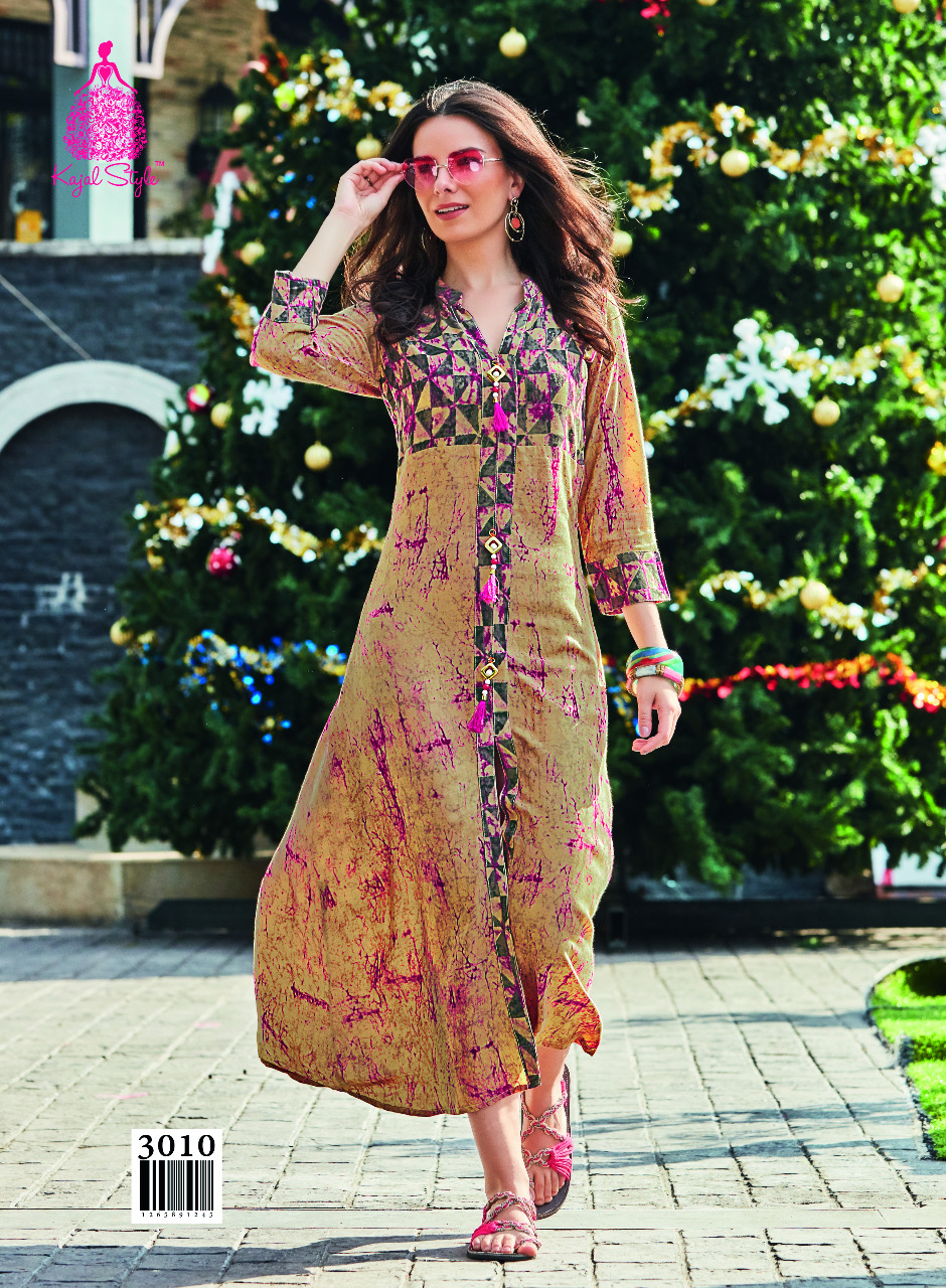 Kajal Style Fashion Femina 3 Rayon Cotton  Kurti Catalog Wholsaler Delear Surat