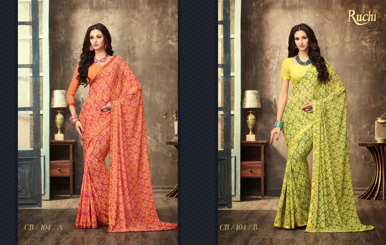 Cadbury By Ruchi Sarees Georgette Printed Sarees Wholesale Collection Supplier