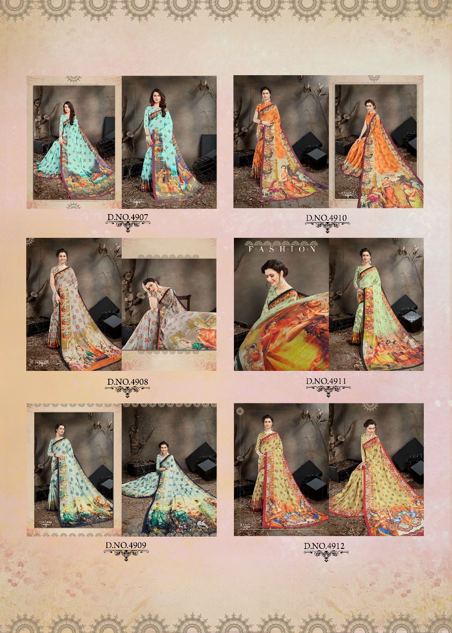 Silkvilla Spray Silk Catalog Fancy Digital Prints Sarees Collection Wholesale Price