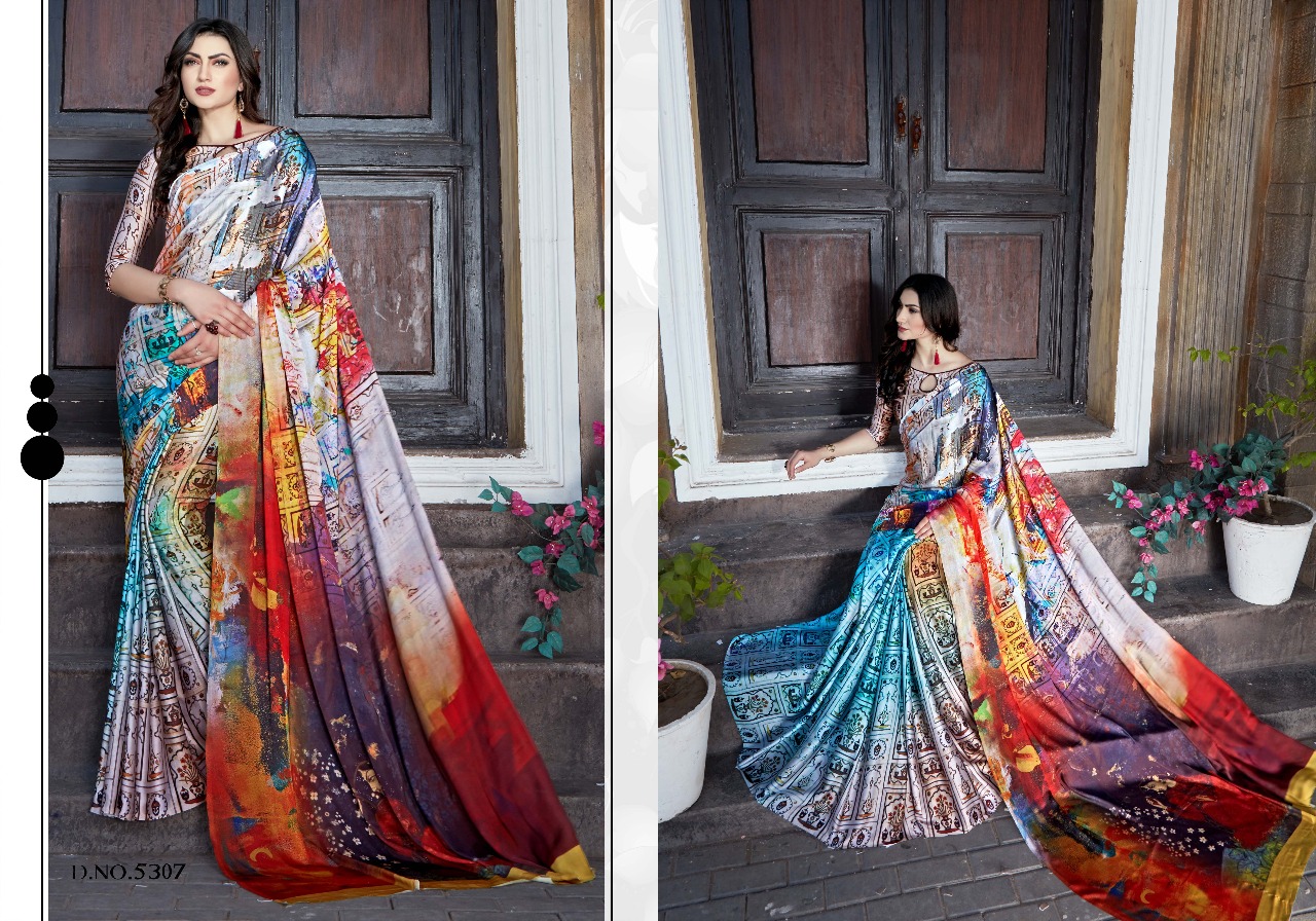 Paris Silk By Silkvilla Satin Crape Sarees Manufacturer At Surat