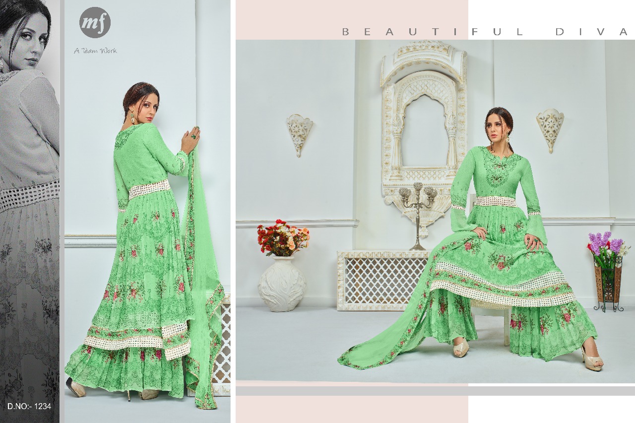 Memsa By Mf Wholesale Georgette Heavy Embroidered Work With Plazzo Pattern Eid Festival Collection Wholesale Rate