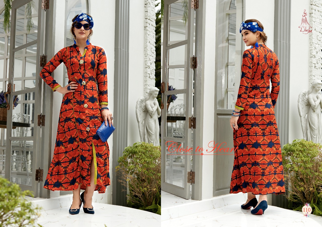 Diksha Fashion Rich Girl Vol 1 Rayon Fancy Designer Prints Kurtis Wholesale Rate