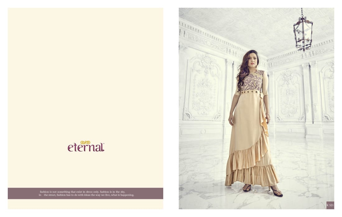 Eternal Aashi Vol 4 Embroidered Art Silk Gown Collection Wholesale Rate From Surat