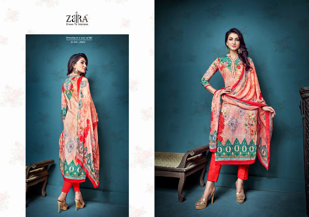 Zaira Shanaya Catalog Wholesale Cotton Satin Casual Wear Punjabi Suits Supplier