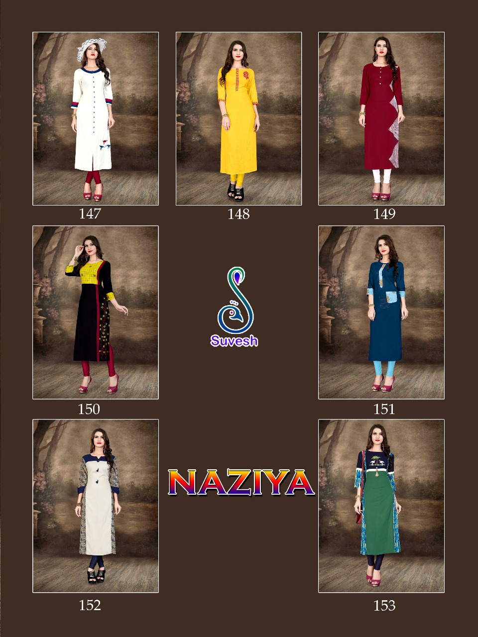 Suvesh Naziya Catalog Rayon Casual Wear Kurtis Wholesale Dealer Surat