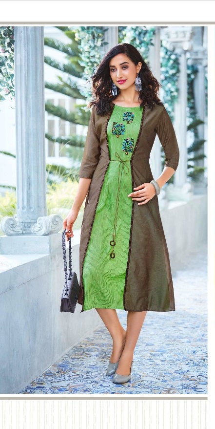 Vasanche Artistry Catalog Designer Silk And Rayon Party Wear Kurtis Wholesale Rate Supplier