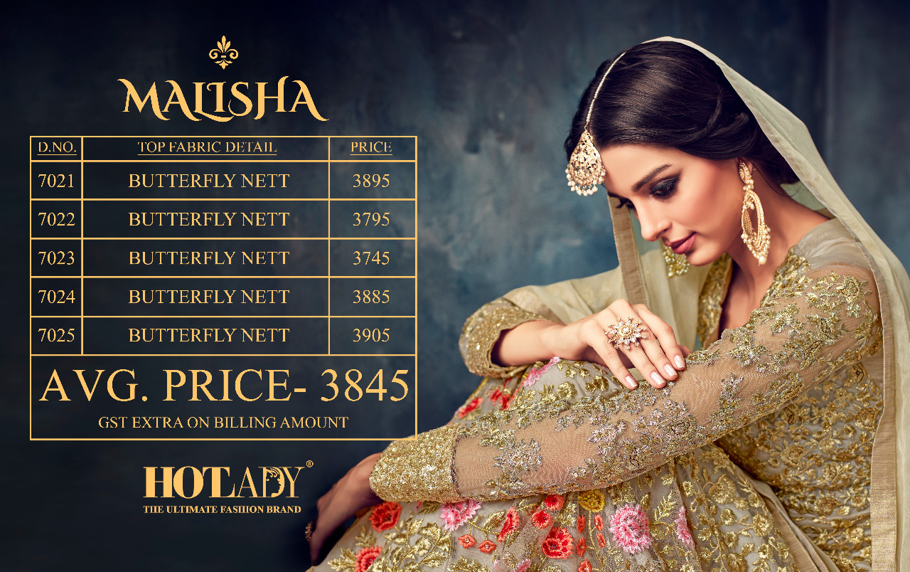Hotlady Malisha 7021-7025 Series Wholesale Party Wear Suits Supplier Surat