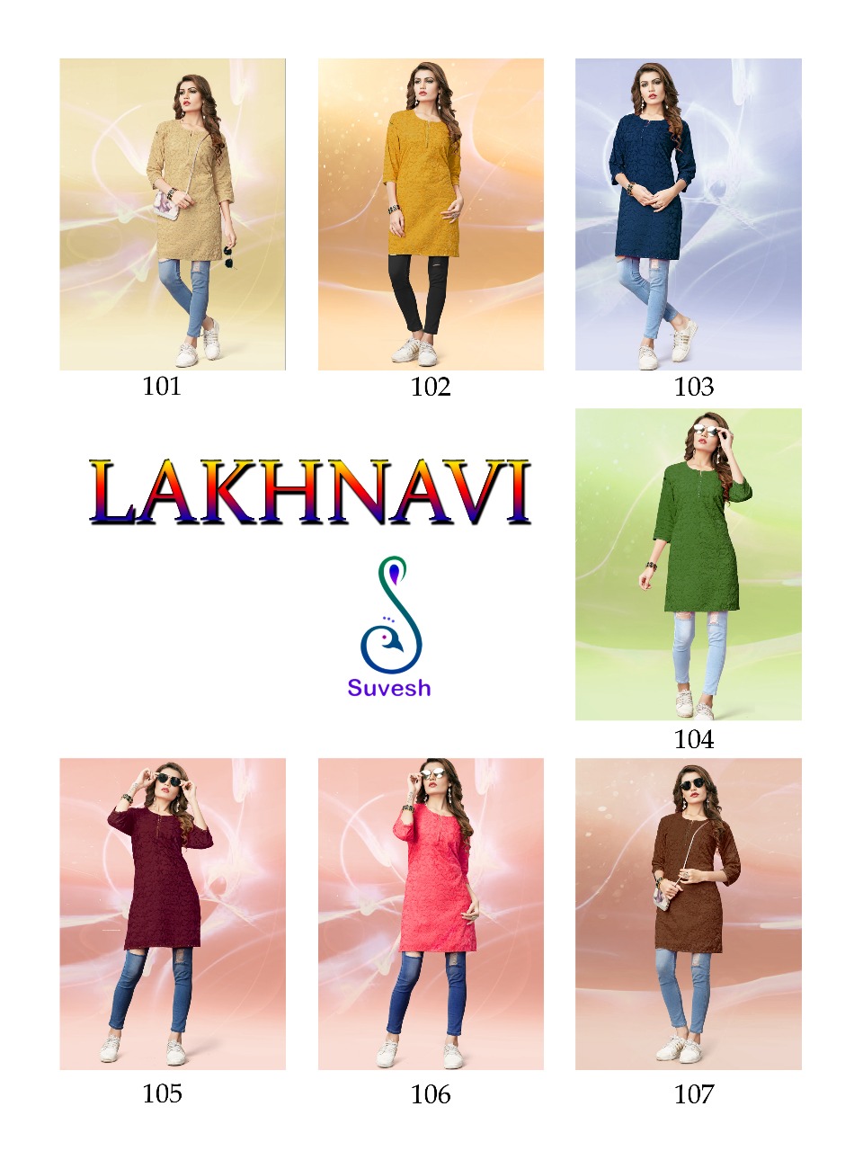 Suvesh Wholesale Lakhnavi Cotton Kurtis Supplier Surat