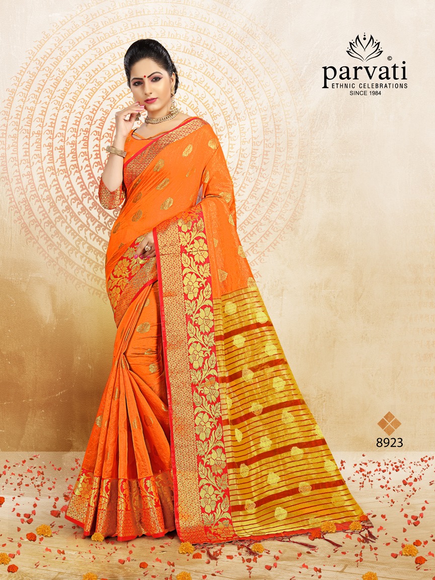Parvati Fabrics Silk Fusion Vol 8 Wholesale Designer Ethnic Silks Sarees Collection Wholesale Supplier Surat