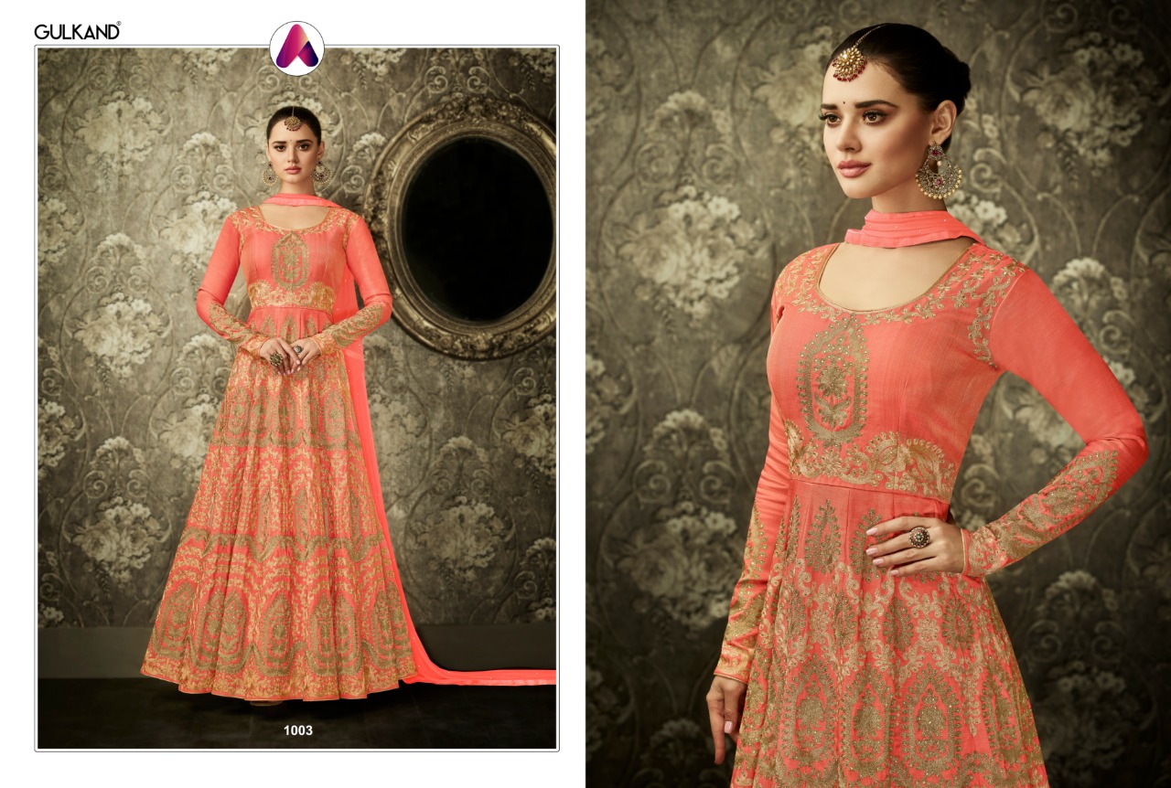 Aashirwad Swara 1001 -1004 Series Fancy Party Wear Anarkali Suits Wholesale Supplier Surat