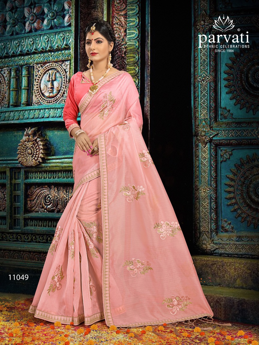 Parvati Mania Vol 1 Wholesale Organza Fabrics Designer Sarees Collection Supplier Surat