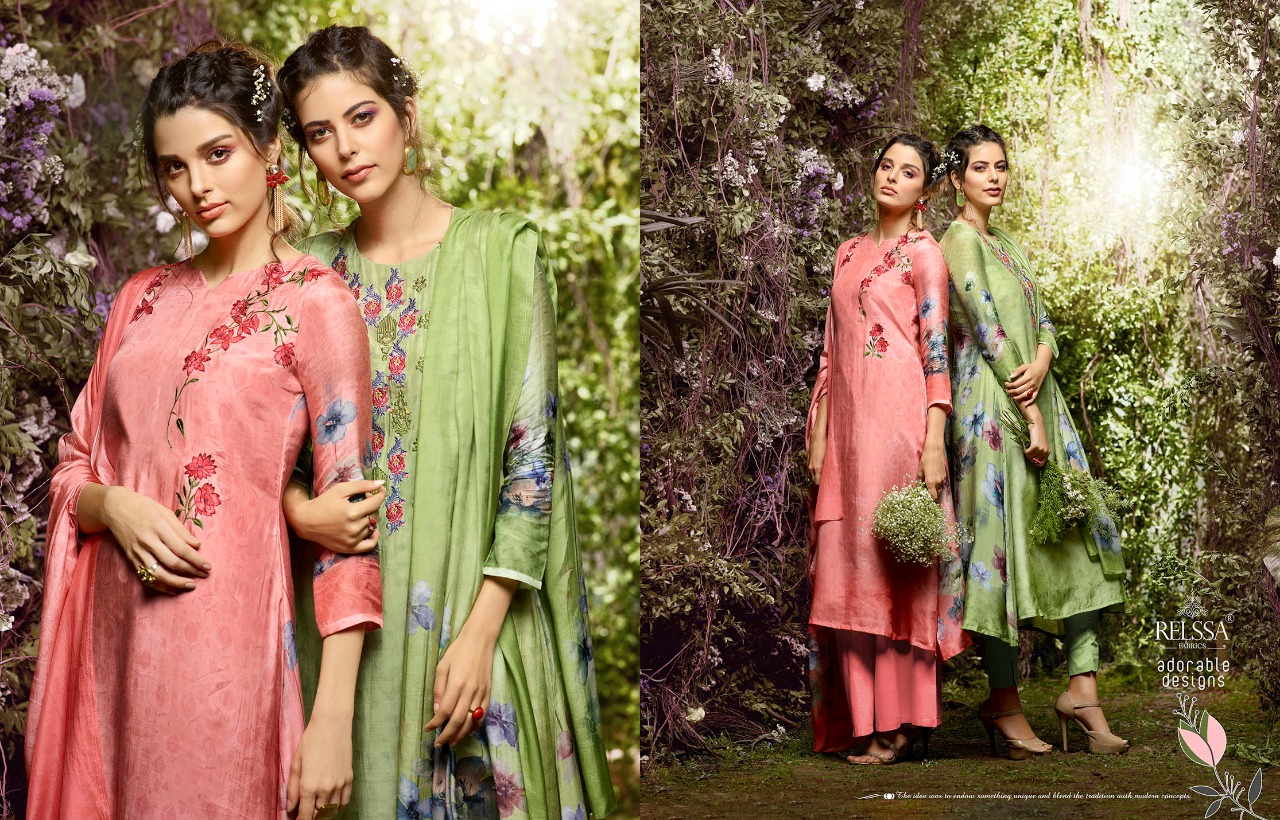 Relssa Fabrics Akira Catalog Pure Muslin Digital Prints Punjabi Suits Wholesale Price Seller Surat
